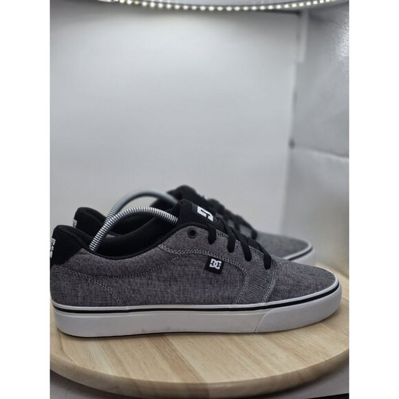 DC Mens Anvil TX SE Canvas Sneaker Black Dark Grey White ADYS300036 Size 11 - Picture 3 of 7